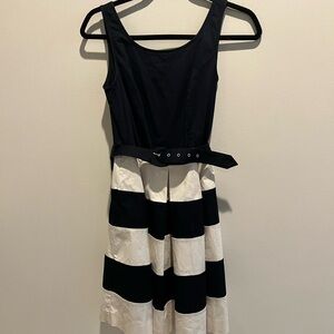 Banana Republic Navy and White Midi Dress